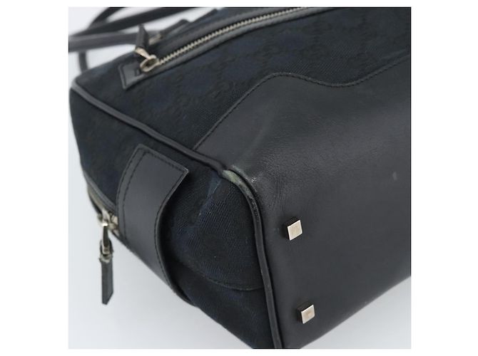Borsa GUCCI GG Canvas Nera Argento 002 1115 Auth 189936 Nero - vista 11