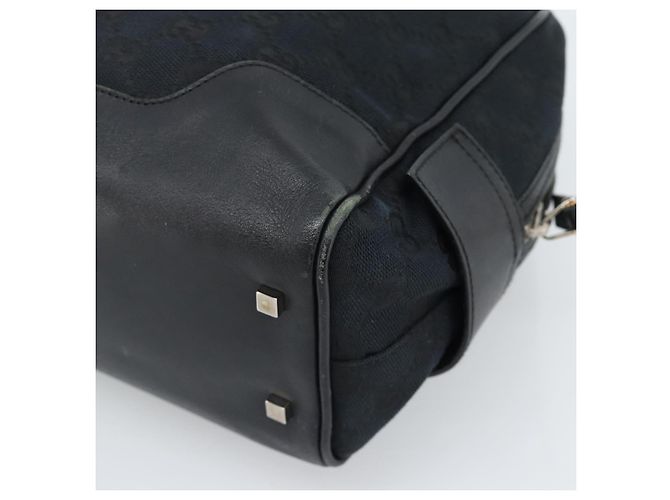 Borsa GUCCI GG Canvas Nera Argento 002 1115 Auth 189936 Nero - vista 12
