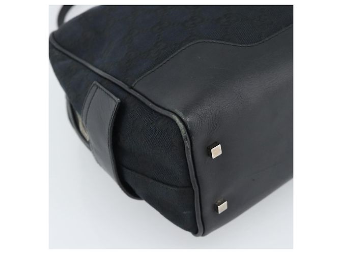 Borsa GUCCI GG Canvas Nera Argento 002 1115 Auth 189936 Nero - vista 13