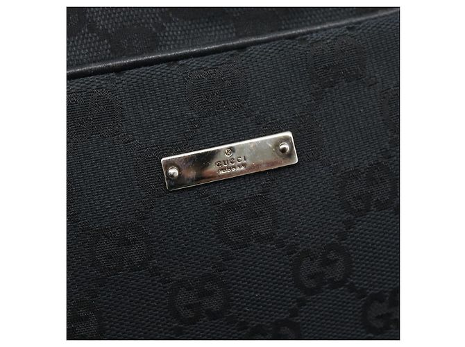 Borsa GUCCI GG Canvas Nera Argento 002 1115 Auth 189936 Nero - vista 15