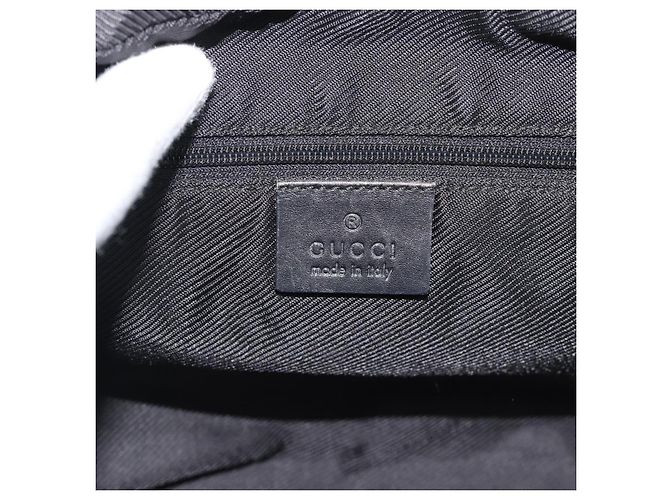 Borsa GUCCI GG Canvas Nera Argento 002 1115 Auth 189936 Nero - vista 16