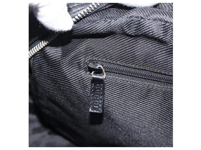 Borsa GUCCI GG Canvas Nera Argento 002 1115 Auth 189936 Nero - vista 20