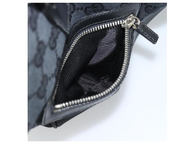 Borsa GUCCI GG Canvas Nera Argento 002 1115 Auth 189936 Nero - vista 22