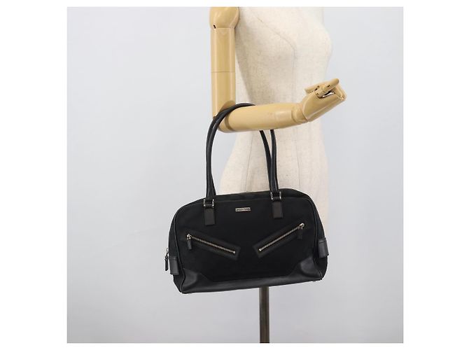Borsa GUCCI GG Canvas Nera Argento 002 1115 Auth 189936 Nero - vista 24