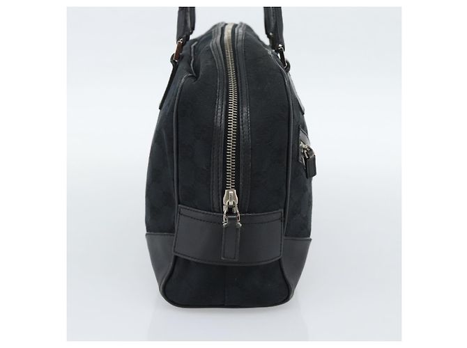 Borsa GUCCI GG Canvas Nera Argento 002 1115 Auth 189936 Nero - vista 4