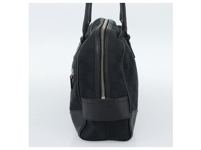 Borsa GUCCI GG Canvas Nera Argento 002 1115 Auth 189936 Nero - vista 5