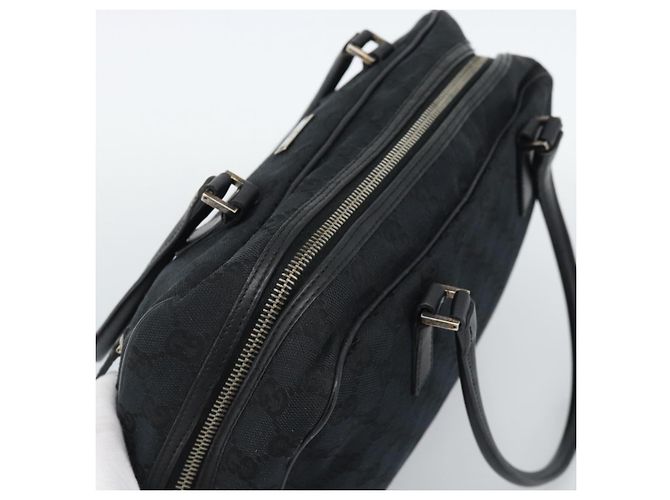 Borsa GUCCI GG Canvas Nera Argento 002 1115 Auth 189936 Nero - vista 6
