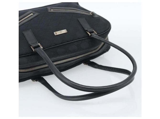 Borsa GUCCI GG Canvas Nera Argento 002 1115 Auth 189936 Nero - vista 7