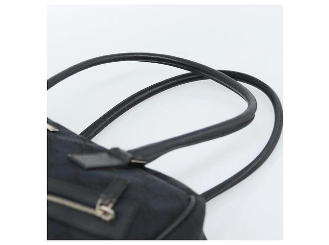 Borsa GUCCI GG Canvas Nera Argento 002 1115 Auth 189936 Nero - vista 8
