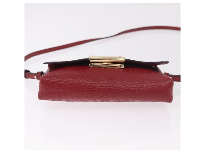 Borsa a Spalla BURBERRY in Pelle Rossa e Oro Auth ka5014A Rosso D'oro - vista 10