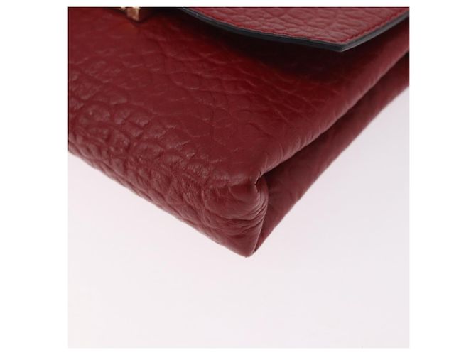 Borsa a Spalla BURBERRY in Pelle Rossa e Oro Auth ka5014A Rosso D'oro - vista 12