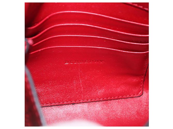 Borsa a Spalla BURBERRY in Pelle Rossa e Oro Auth ka5014A Rosso D'oro - vista 17