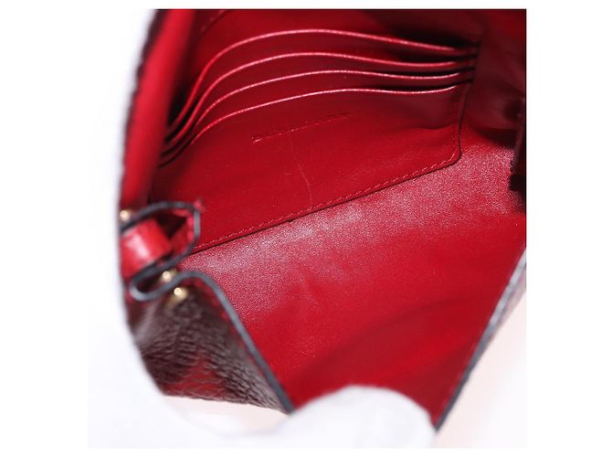 Borsa a Spalla BURBERRY in Pelle Rossa e Oro Auth ka5014A Rosso D'oro - vista 18