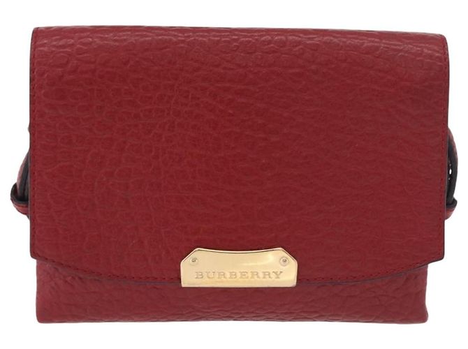 Borsa a Spalla BURBERRY in Pelle Rossa e Oro Auth ka5014A Rosso D'oro - vista 2