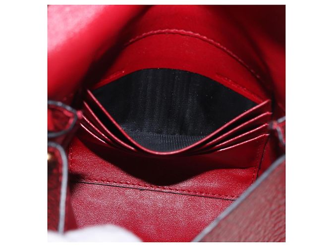 Borsa a Spalla BURBERRY in Pelle Rossa e Oro Auth ka5014A Rosso D'oro - vista 21