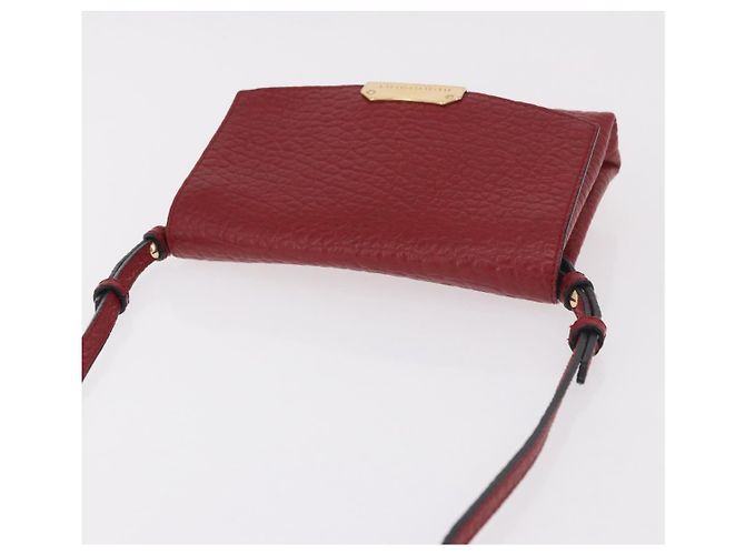 Borsa a Spalla BURBERRY in Pelle Rossa e Oro Auth ka5014A Rosso D'oro - vista 6
