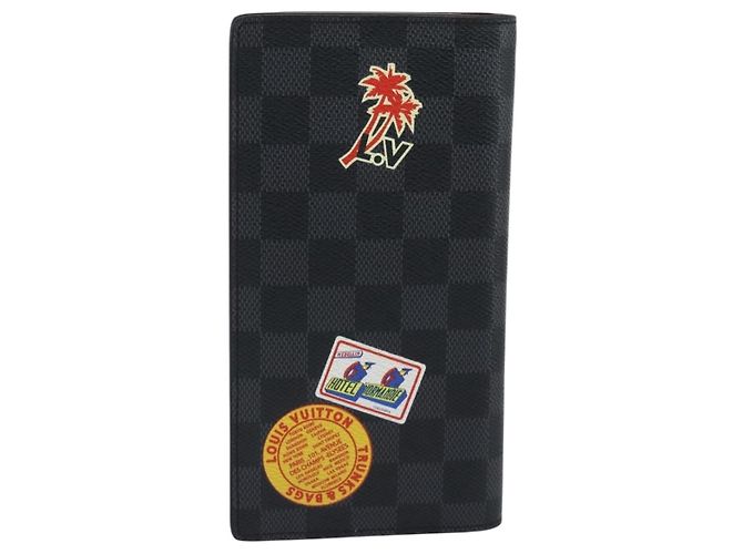 LOUIS VUITTON Damier Graphite Porte Feuille Brother Long Wallet LV Auth 189789M Damier ebene - vista 2