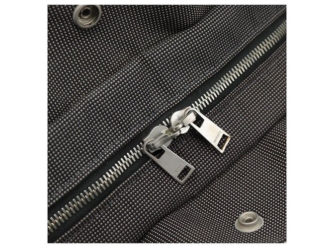 Hermès HERMES Her Line MM Hand Bag Canvas Gray Silver Auth 189625 Marrone Argento - vista 14