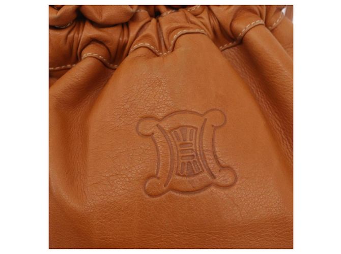 Céline Borsa a coulisse CELINE Triomphe in pelle marrone Auth 190563 - vista 15