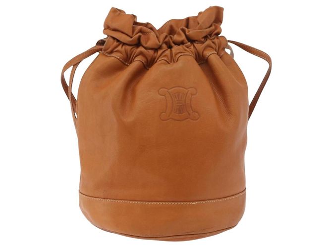 Céline Borsa a coulisse CELINE Triomphe in pelle marrone Auth 190563 - vista 2