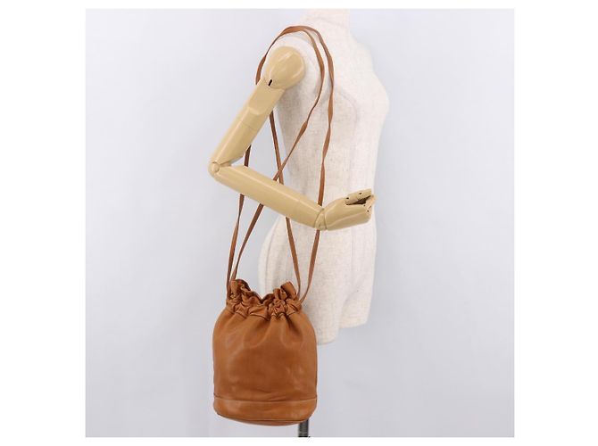 Céline Borsa a coulisse CELINE Triomphe in pelle marrone Auth 190563 - vista 23
