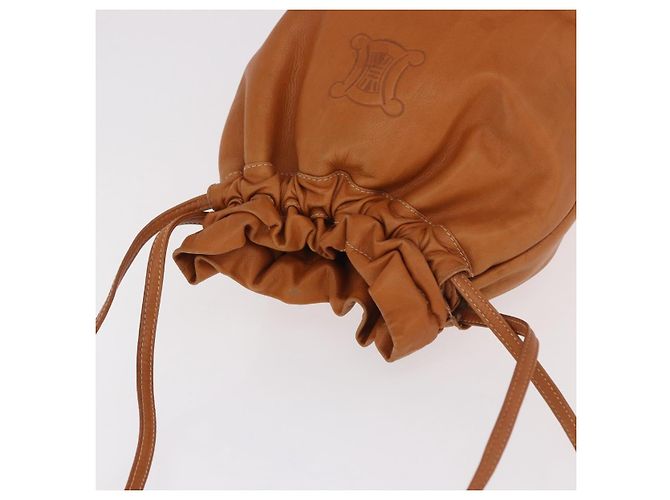Céline Borsa a coulisse CELINE Triomphe in pelle marrone Auth 190563 - vista 6