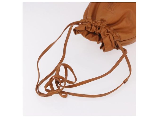 Céline Borsa a coulisse CELINE Triomphe in pelle marrone Auth 190563 - vista 7