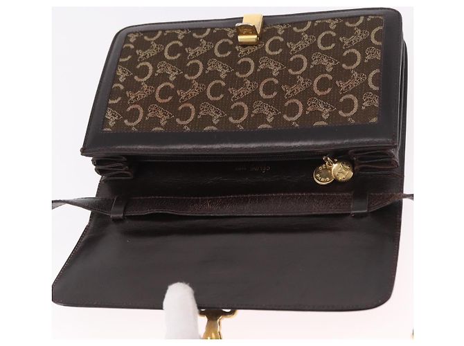 Céline Borsa a Spalla CELINE C Saluki Marrone Oro Auth bs35956 D'oro - vista 15