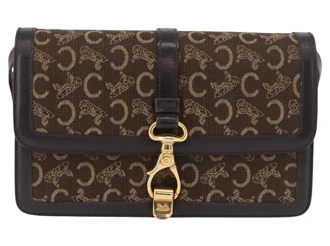 Céline Borsa a Spalla CELINE C Saluki Marrone Oro Auth bs35956 D'oro - vista 2