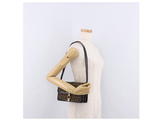 Céline Borsa a Spalla CELINE C Saluki Marrone Oro Auth bs35956 D'oro - vista 30