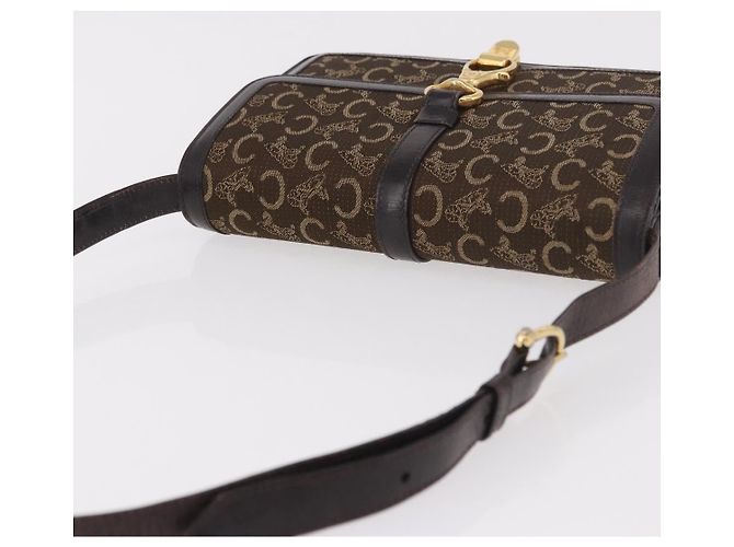 Céline Borsa a Spalla CELINE C Saluki Marrone Oro Auth bs35956 D'oro - vista 6