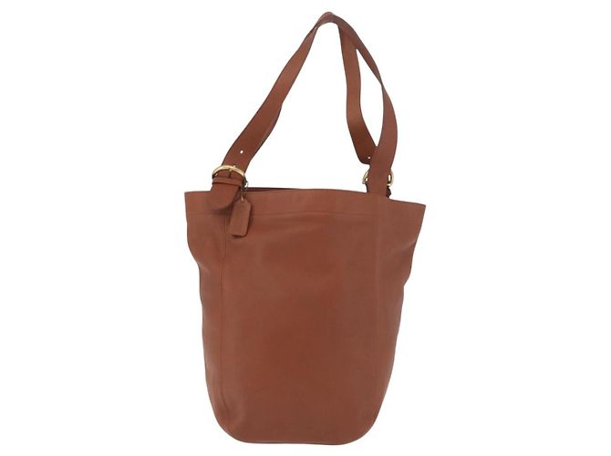 Borsa Tote Coach in pelle marrone oro Auth 190783 D'oro - vista 2