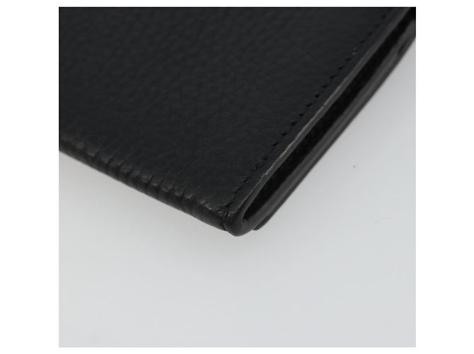 GUCCI Card Case Leather Black Silver Auth 189021A Silvery - view 10