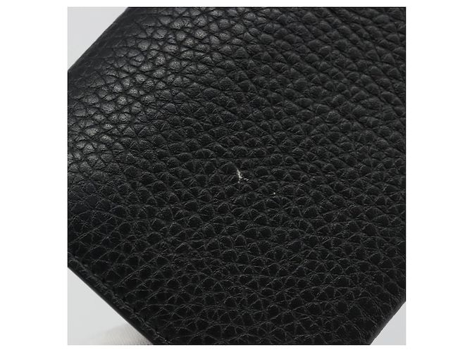 GUCCI Card Case Leather Black Silver Auth 189021A Silvery - view 12