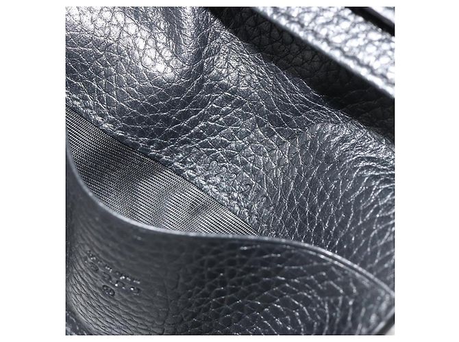 GUCCI Card Case Leather Black Silver Auth 189021A Silvery - view 19
