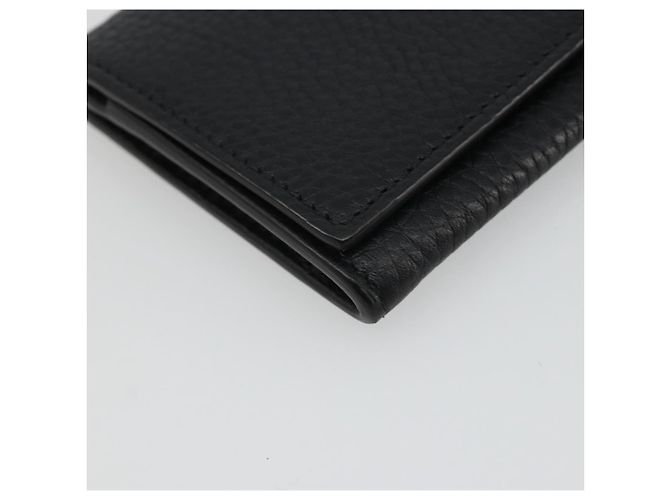 GUCCI Card Case Leather Black Silver Auth 189021A Silvery - view 9