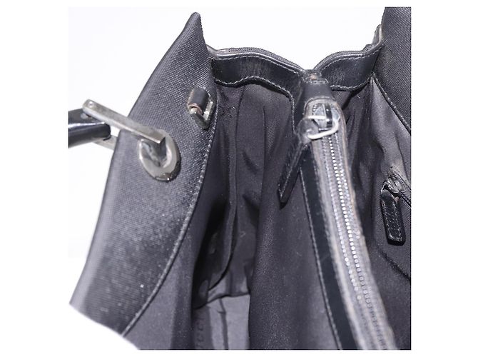 GUCCI Bamboo Canvas Tote Bag Schwarz Silber 002 1016 Auth 187874 - Ansicht 21