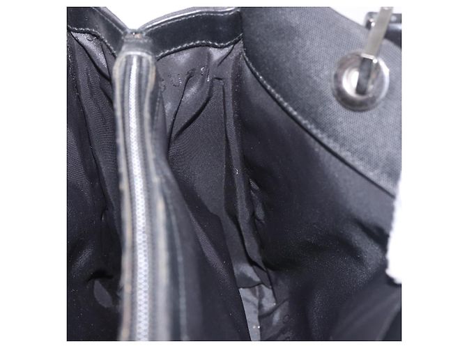 GUCCI Bamboo Canvas Tote Bag Schwarz Silber 002 1016 Auth 187874 - Ansicht 22