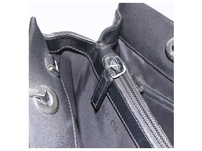 GUCCI Bamboo Canvas Tote Bag Schwarz Silber 002 1016 Auth 187874 - Ansicht 23
