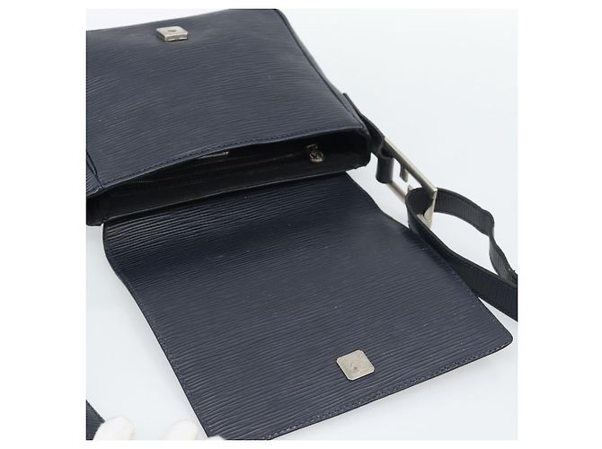 Borsa a Spalla FENDI in Pelle Blu Navy e Argento Auth ep14920A - vista 14