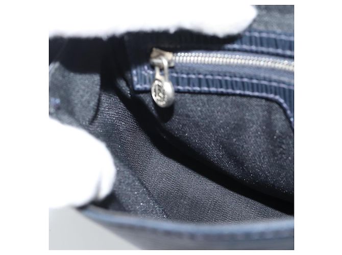 Borsa a Spalla FENDI in Pelle Blu Navy e Argento Auth ep14920A - vista 18