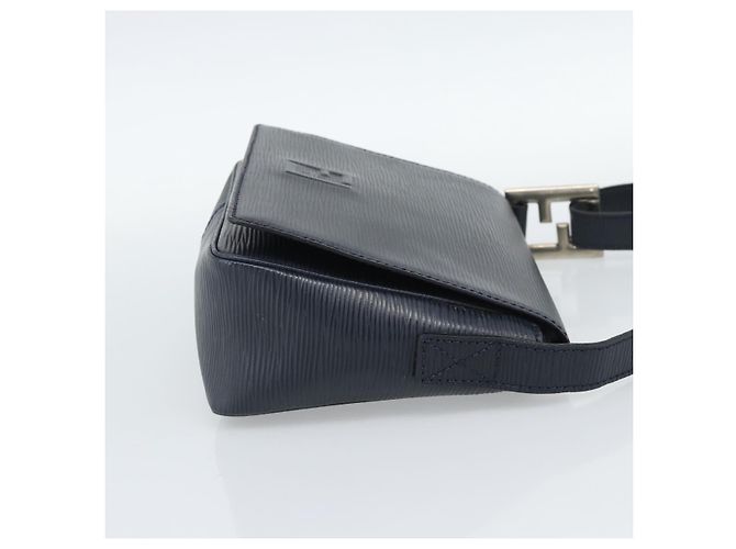 Borsa a Spalla FENDI in Pelle Blu Navy e Argento Auth ep14920A - vista 5