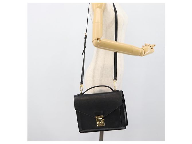 LOUIS VUITTON Epi Monceau 28 Hand Bag Black M52122 LV Auth ka5007 Nero - vista 26