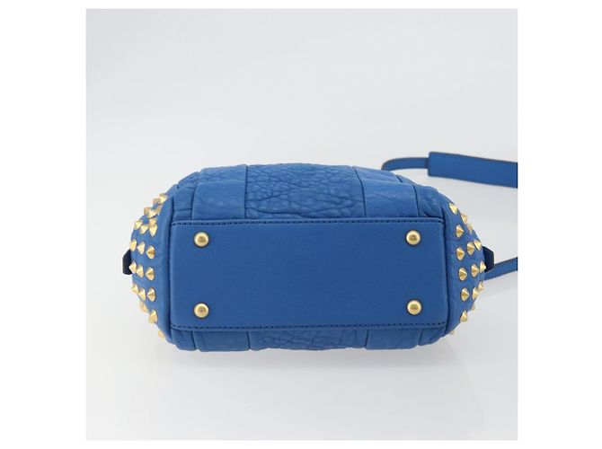 Borsa MCM in pelle 2way Blu Oro Auth 189551A D'oro - vista 11