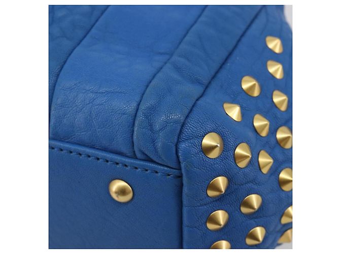 Borsa MCM in pelle 2way Blu Oro Auth 189551A D'oro - vista 12
