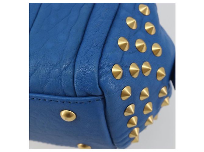 Borsa MCM in pelle 2way Blu Oro Auth 189551A D'oro - vista 14