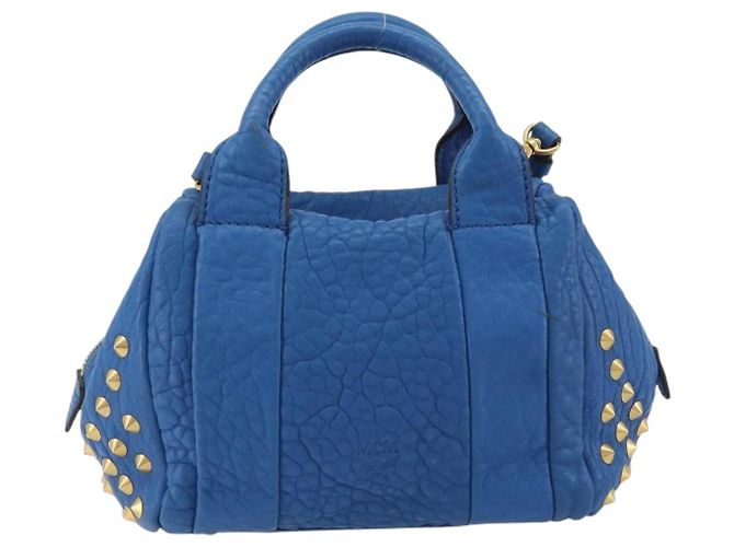 Borsa MCM in pelle 2way Blu Oro Auth 189551A D'oro - vista 2