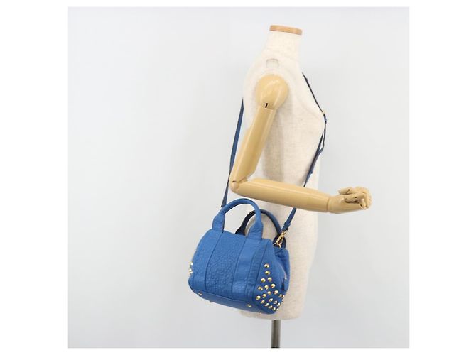 Borsa MCM in pelle 2way Blu Oro Auth 189551A D'oro - vista 23