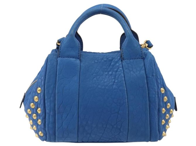 Borsa MCM in pelle 2way Blu Oro Auth 189551A D'oro - vista 3