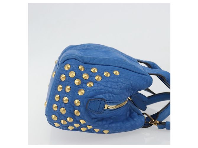 Borsa MCM in pelle 2way Blu Oro Auth 189551A D'oro - vista 4